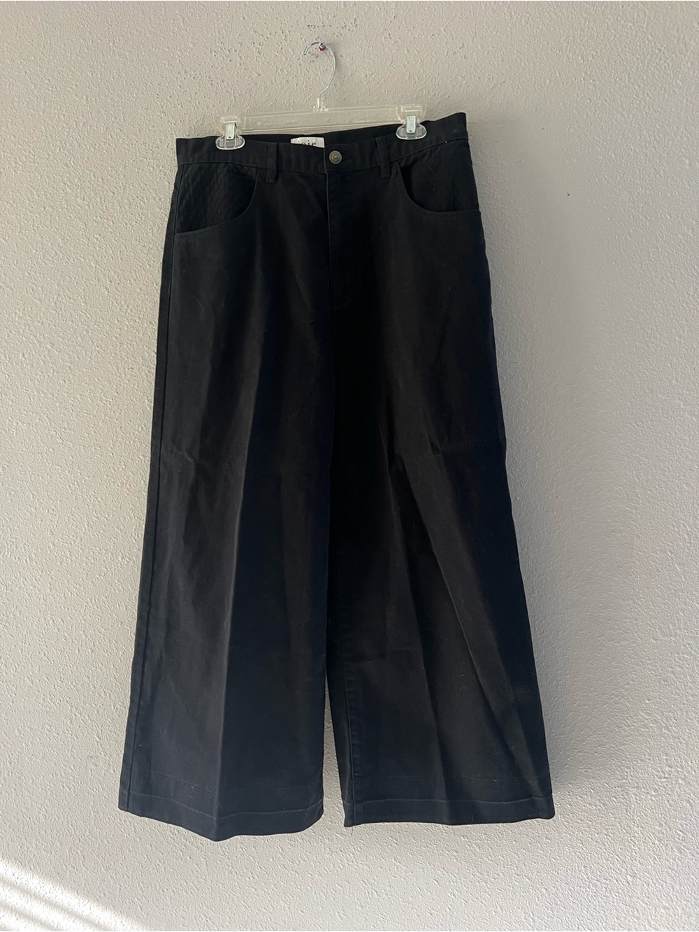 Joie Black Wide-Leg Trousers with Front Pockets